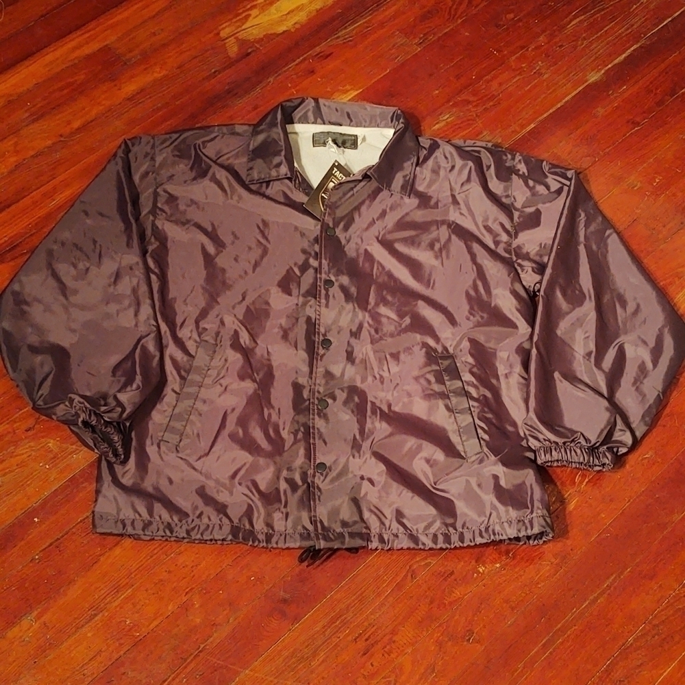 Tact Squad Dark Navy Flannel Lined Windbreaker "Coach Jacket" Sz L NWT